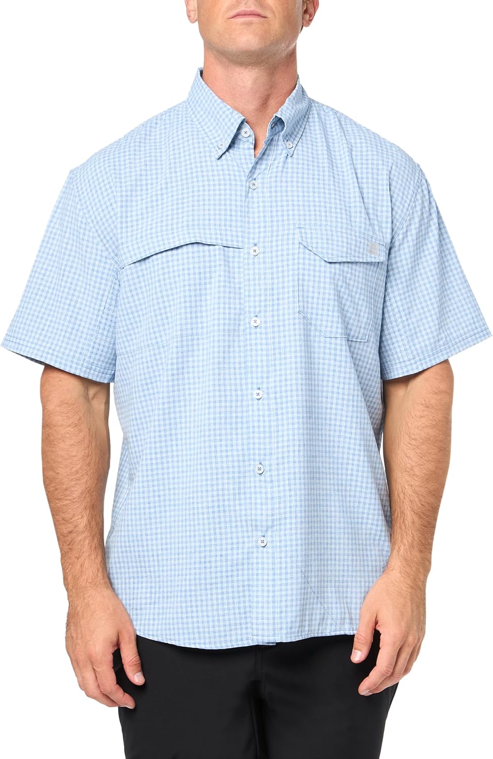 Huk Men's Tide Point Break Minicheck Button up Shirt