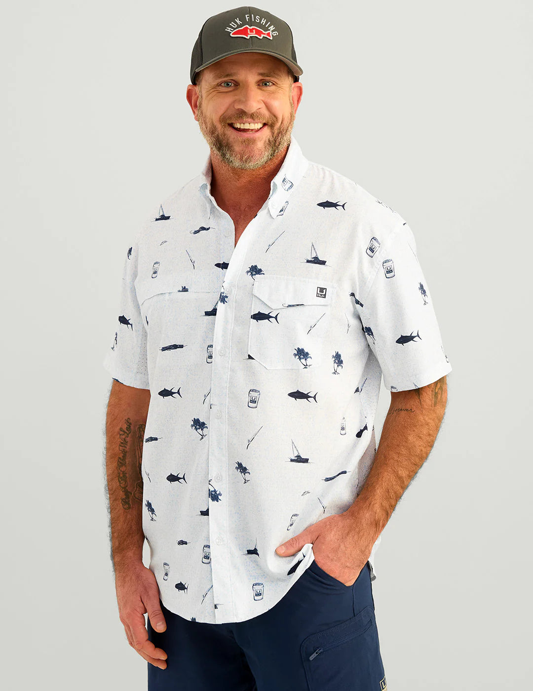 HUK - KC Tide Point Short Sleeve Button-Down