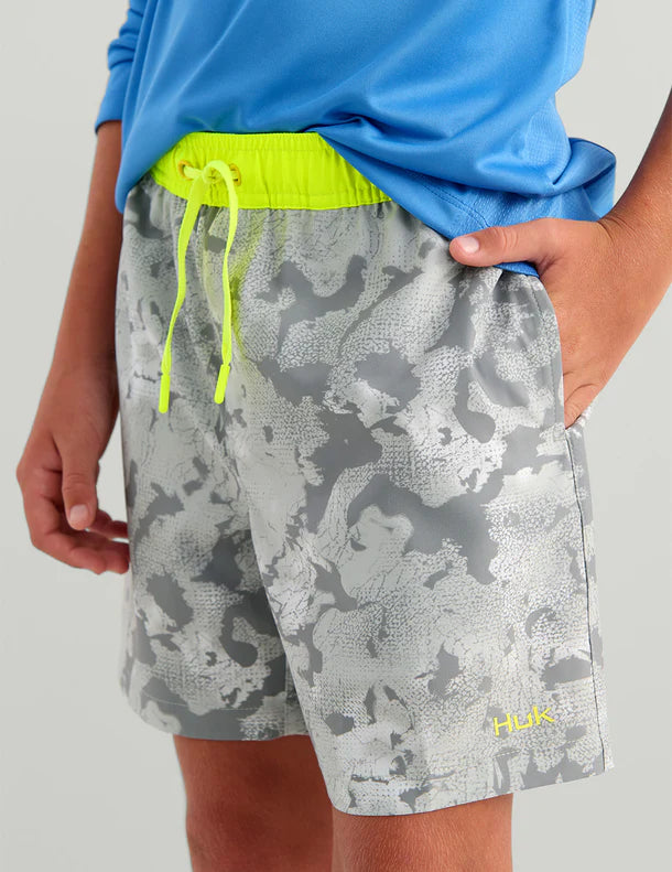 HUK - Kids KC Print Pursuit Volley Swim Short
