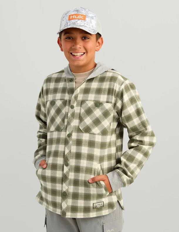 HUK - Youth revenel Flannel Hooded Shacket