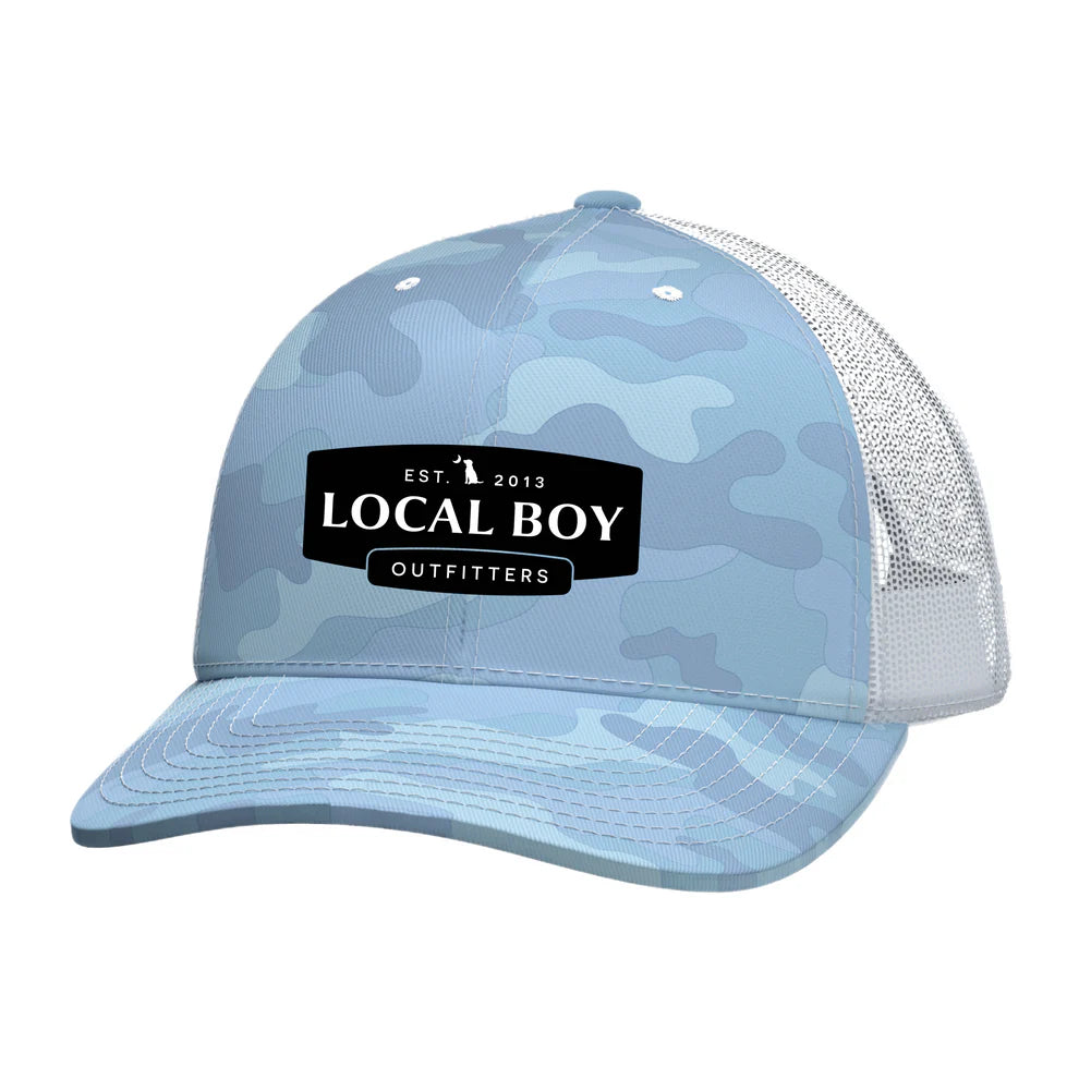Local Boy Outfitters - Buck Patch Trucker Hat - Light Blue Camo