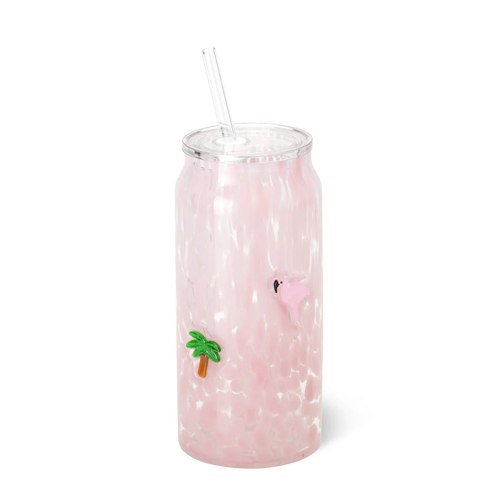 Swig - Flamingos - Charm Glass 23oz