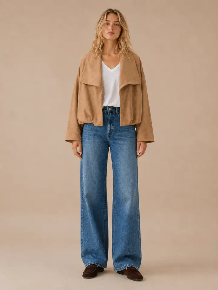 SPICE ALLEY - Suede Open Jacket