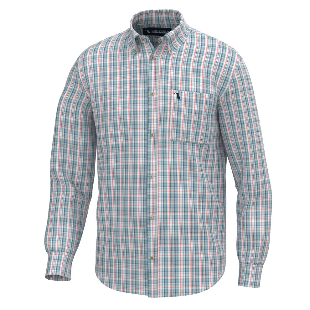 Local Boy Outfitters - Lee Dress Shirt - Spearmint/Plum/Pink