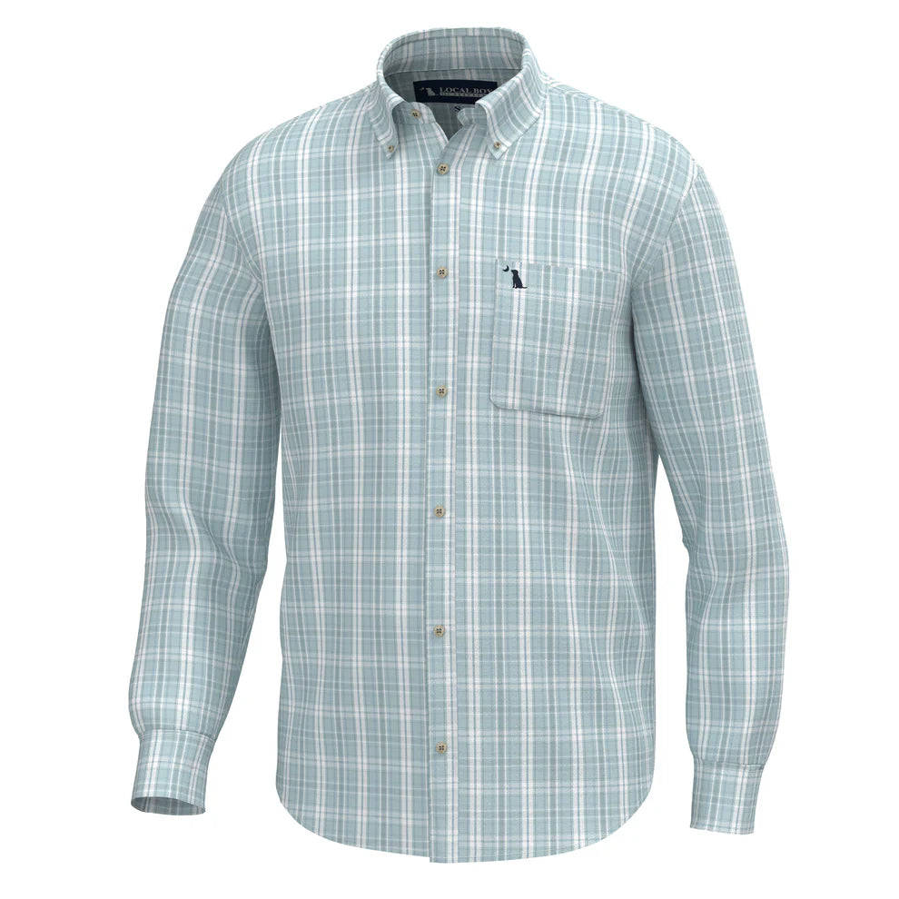 Local Boy Outfitters - Youth Sherry Dress Shirt - Mist/Teal/Light Blue