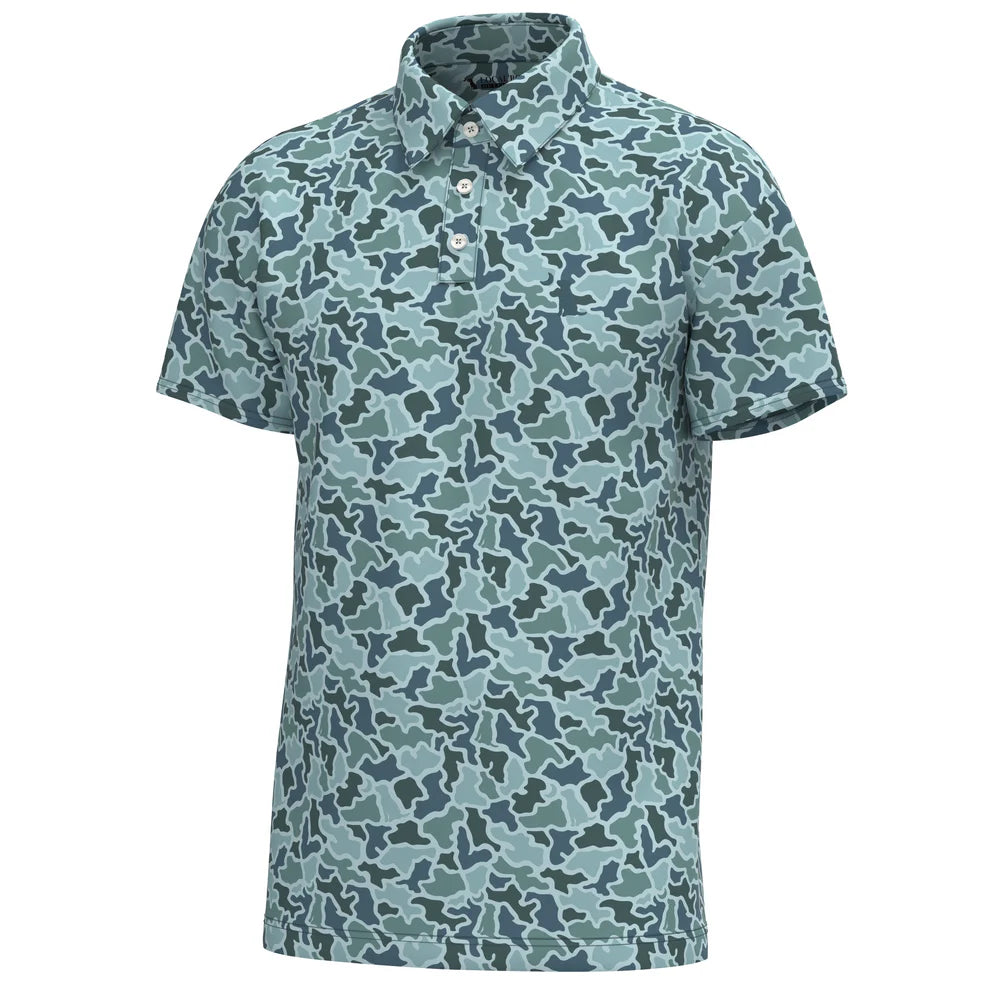 Local Boy Outfitters - Youth Dirty Myrtle Polo - Blue Dog & Moon Camo