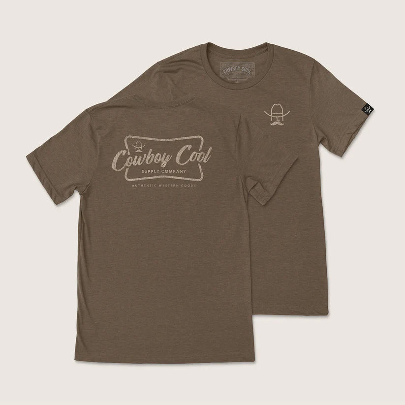 COWBOY COOL BROWN VINTAGE BEER TEE