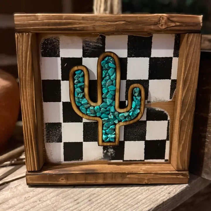 The Rustic Ranch By Lauren - Cactus Checkered Deco