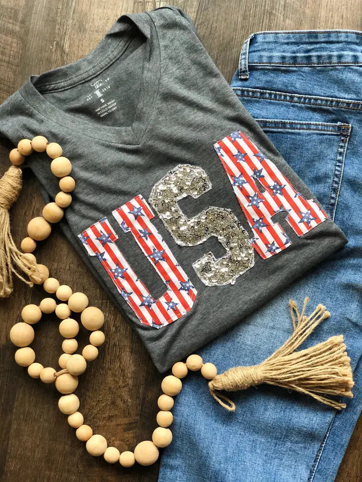 The White Stitch - USA Stars and Stripes Tee