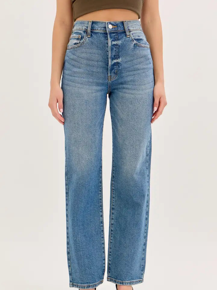 CELLO - Super High Rise Dad Jean Medium Wash