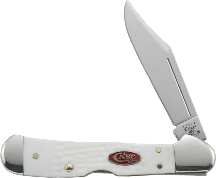 Case XX SparXX Mini CopperLock Clip Blade Jig White Synthetic Handle -60185