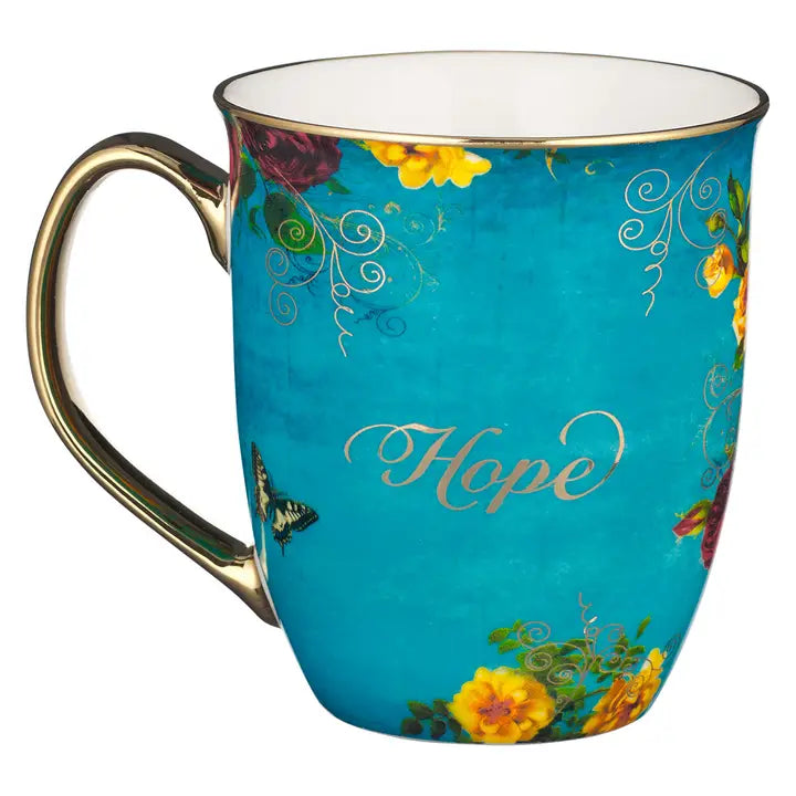 Mug Teal/White Butterfly Hope Isa. 40:31
