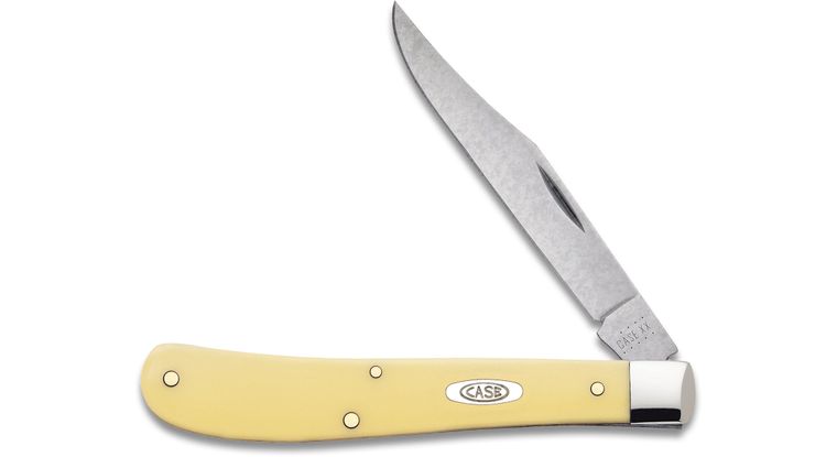 Case XX Slimline Trapper Clip Blade Smooth Yellow Synthetic Handle