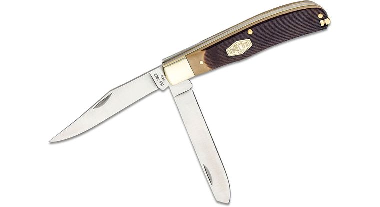 SCH-96OT 2019 4.18 in. Schrade Old Timer Bearhead Trapper Folding Knife with Field Pick-Tweezers