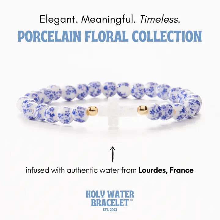 Holy Water Bracelet - Porcelain Cross Bracelet