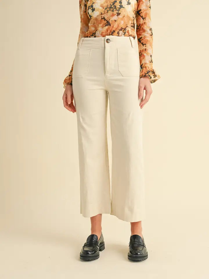 &MERCI - High Waist Cropped Wide Leg Pants