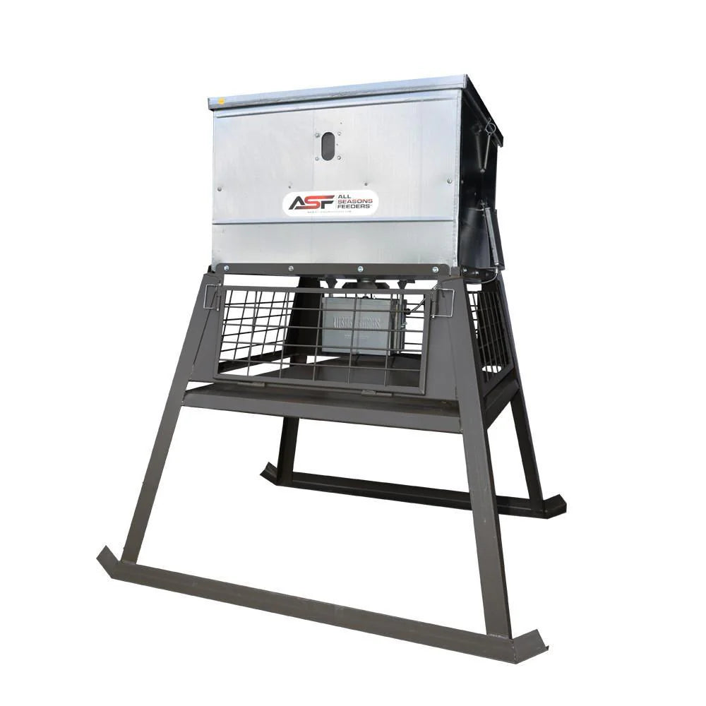All Seasons Feeders 300lb Stand & Fill® Broadcast w/ Cage