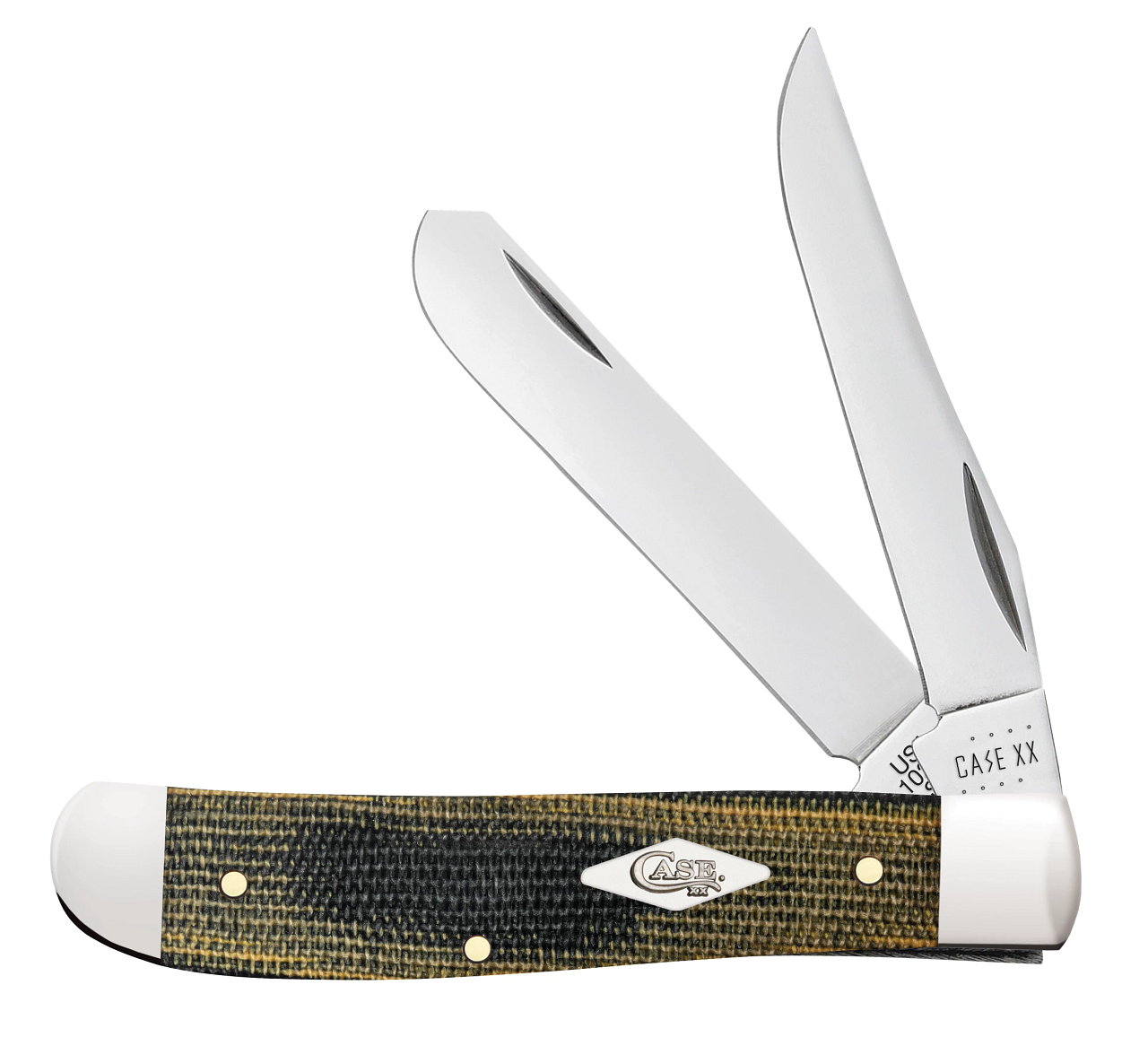 Case Cutlery 23472 2x Stainless Blade Green Micarta Handle Folding Knife