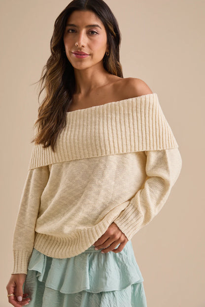 Off Shoulder Sweater Top