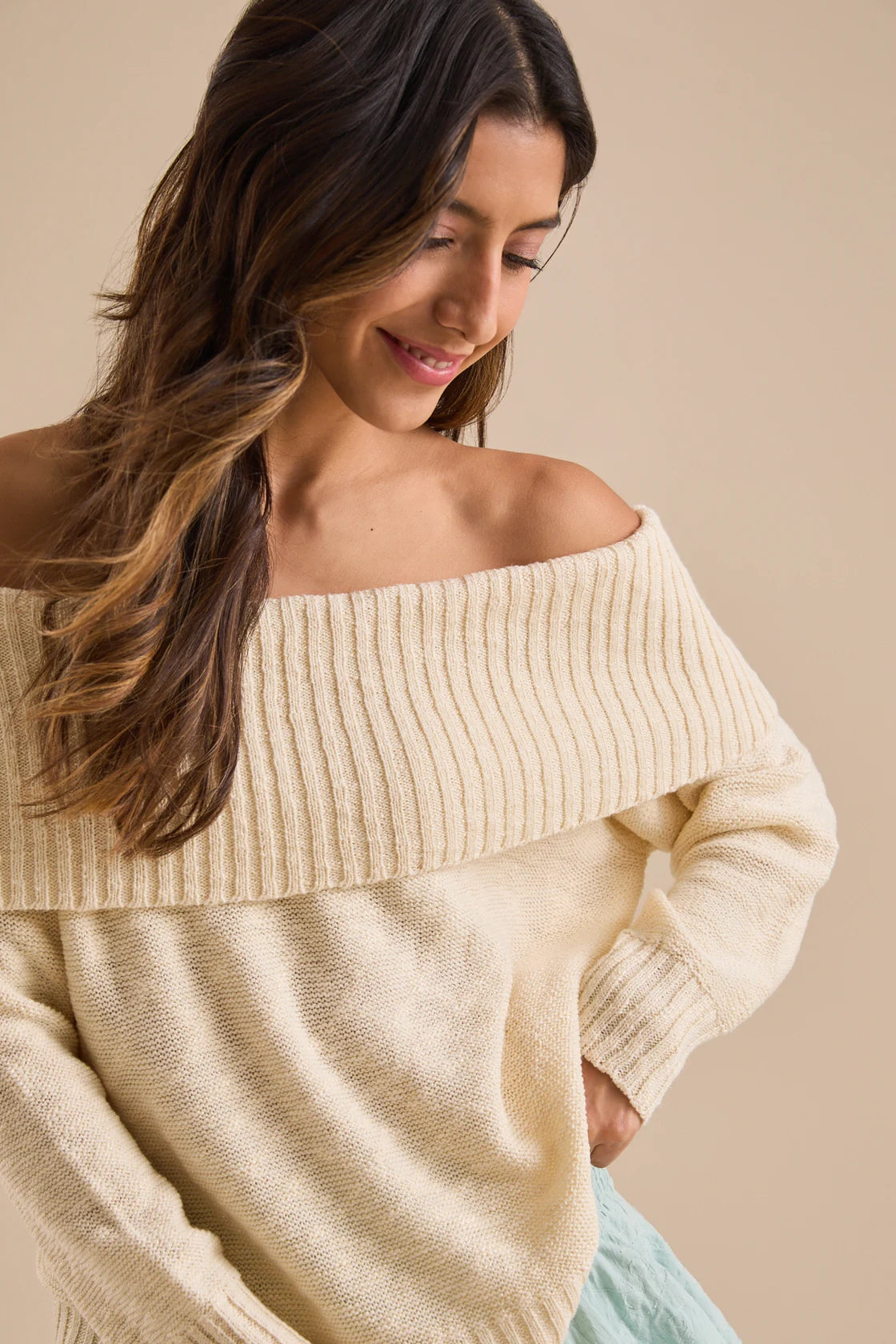 Off Shoulder Sweater Top
