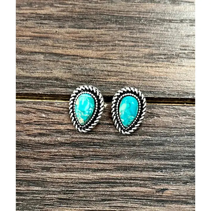 10mm Drop Gemstone Stud Earrings