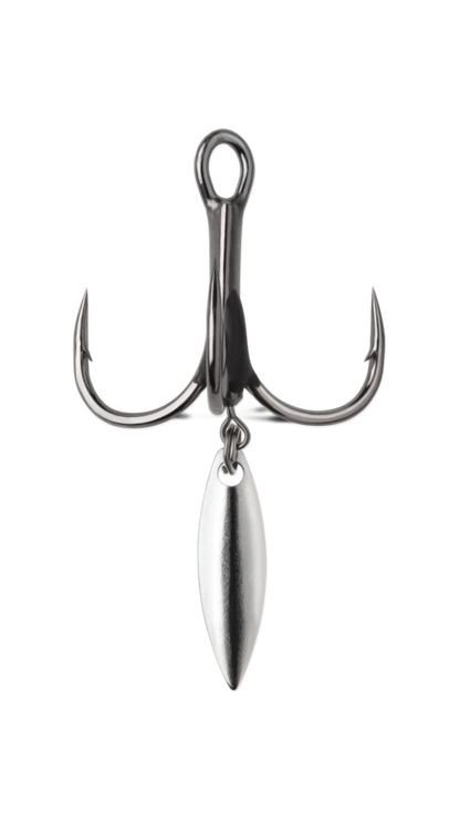 VMC - Bladed Hybrid Treble Short Fishing Hook 2-Pack - 8 - Black Nickel