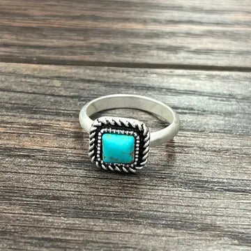 ISAC - TURQ SQUARE DAINTY RING