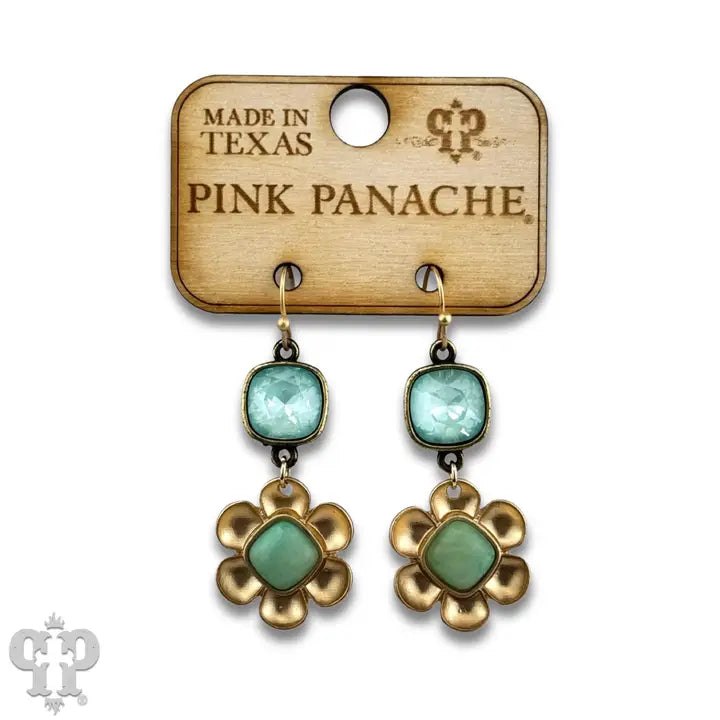 Stone Center Flower Earring