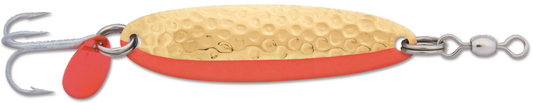 Luhr-Jensen - Krocodile - 3/8oz -  Hammered Brass/Fire Side Stripe