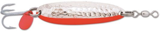 Luhr-Jensen - Krocodile - 3/8OZ - Treble Hook - Hammered Chrome/Fire Side Stripe