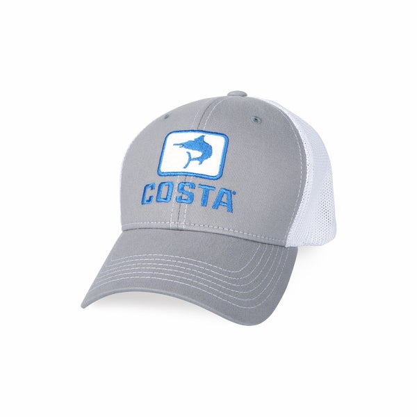 Costa Del Mar Marlin Fitted Stretch Trucker Hat, Gray/White