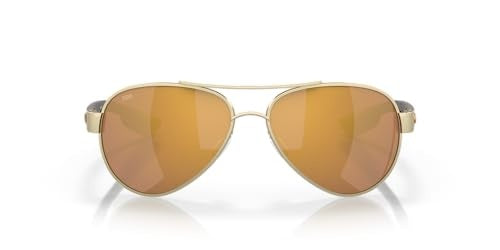 Costa Del Mar Loreto Sunglasses Gold Frame Polarized Mirror 580 Glass Lens