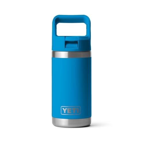 Yeti Rambler Jr 12oz Kids Water Bottle with Straw Cap Big Wave Blue