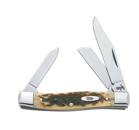 Case Peach Seed Jig Amber Bone CS Medium Stockman with Pen Blade 00079