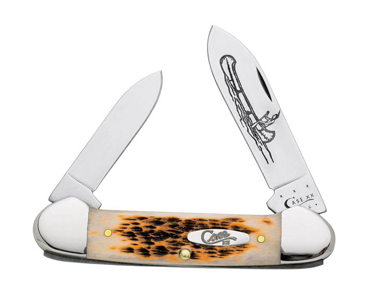 Case Amber Bone CV Canoe Pocket Knife