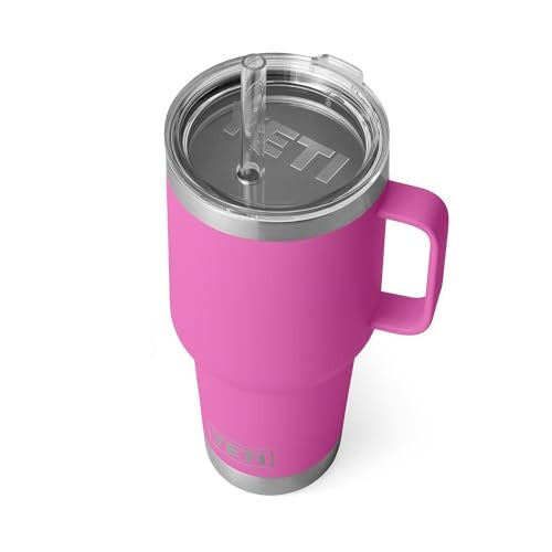 YETI Rambler 35 Oz Straw Mug, Vacuum Insulated, Stainless Steel, Wildflower Fuchsia
