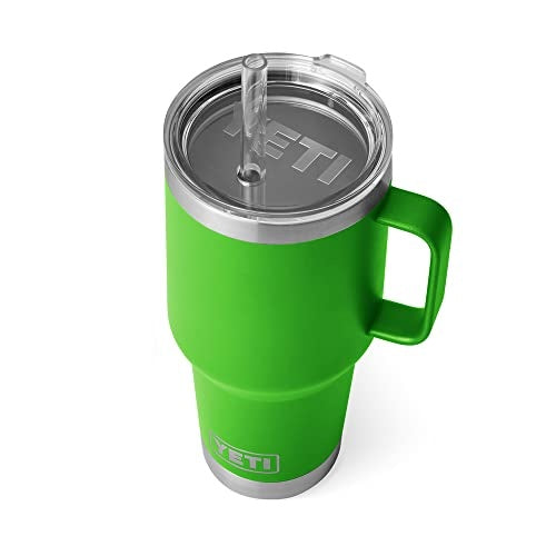 YETI Rambler 35 Oz Tumbler with Handle and Straw Lid, Canopy Green