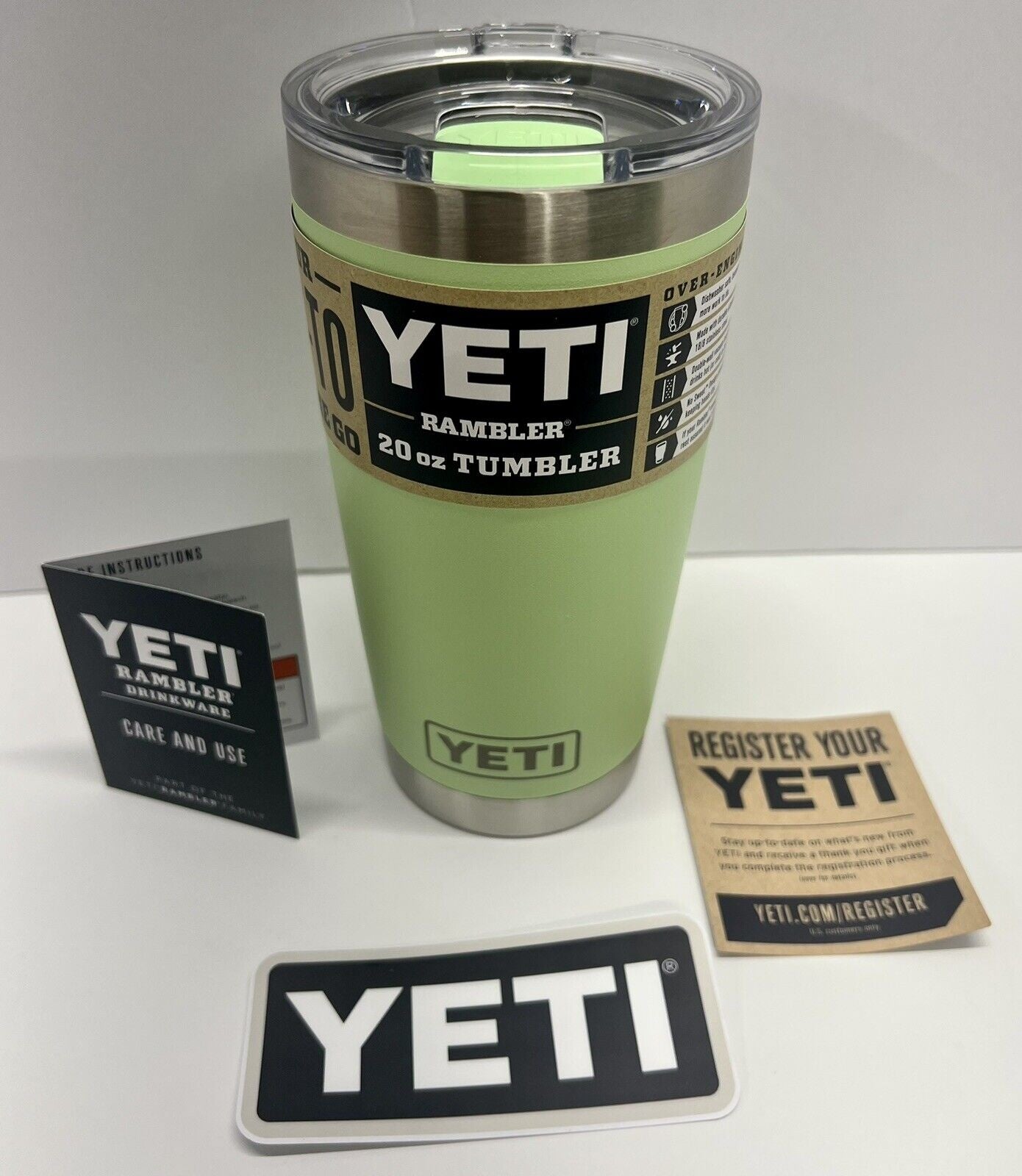 Yeti 20 Oz Rambler Tumbler Key Lime Brand New Limited Edition UNRELEASED