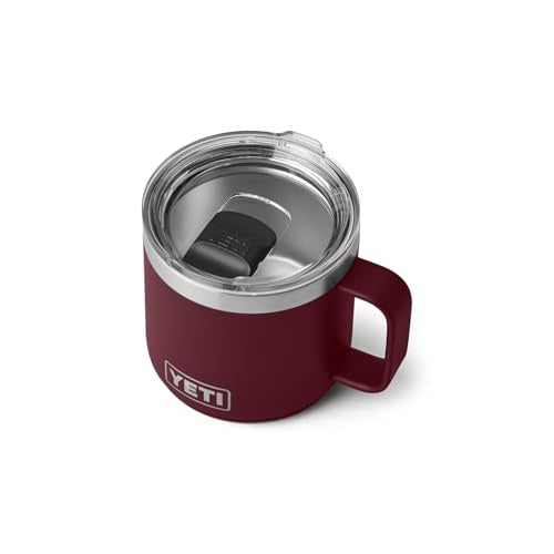 YETI Rambler 14 Oz Stackable Mug, Vacuum Insulated, Stainless Steel with MagSlider Lid, Wild Vine Red