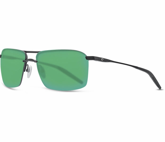 Costa Del Mar - Skimmer Titanium Sunglasses - Polarized 580P Lenses (for Men) - GREEN MIRROR/MATTE BLACK ( )