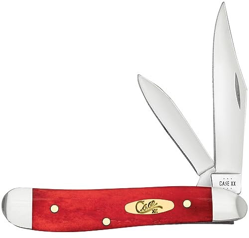 Case XX Knives Peanut Smooth Dark Red Bone 10763 Stainless Steel Pocket Knife