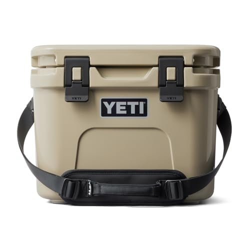 YETI Roadie 15 Hard Cooler with DoubleDuty Shoulder Strap, Tan