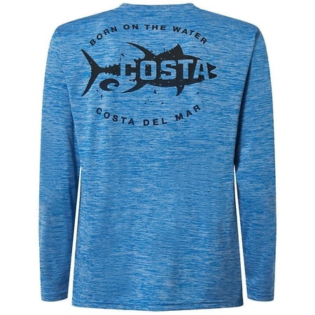 Costa Del Mar Tech Slam Tuna Mens - Royal Blue Heather - Long Sleeve Shirt
