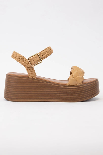 Invoke Braided Strap Platform Wedge Heel Sandal