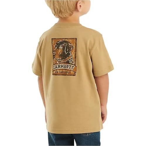 Carhartt Short-Sleeve Dog T-Shirt, Dark Khaki/Beige - 3 Toddler