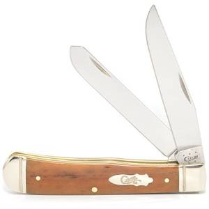 Case XX Trapper Clip  Spey Blade Smooth Antique Bone Handle Fluted - 58182
