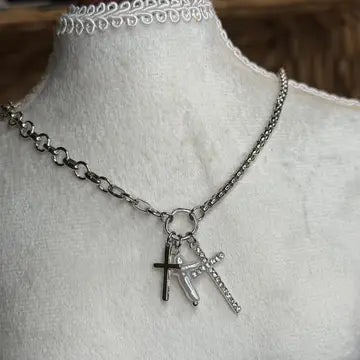 Ruby River Wholesale, LLC - Silver Necklace with Cross Charms