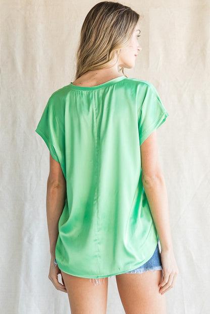Satin Cap Sleeve Top