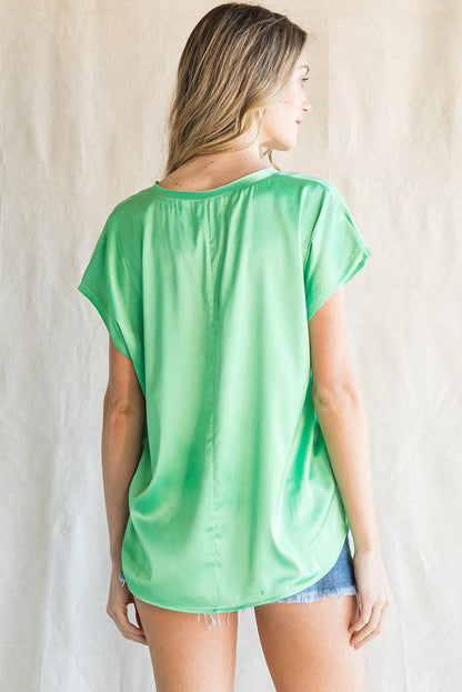 Satin Cap Sleeve Top