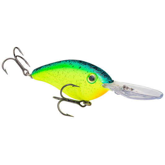 Strike King Pro Model 6XD Crankbait - Chart Blue Black Splatterback